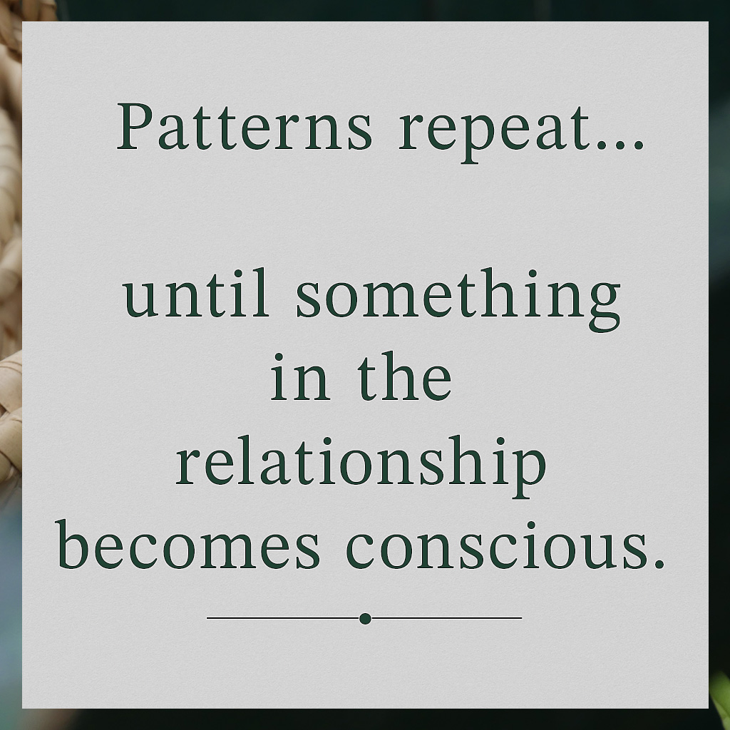 Reflective relationship counselling quote about unconscious relationship patterns